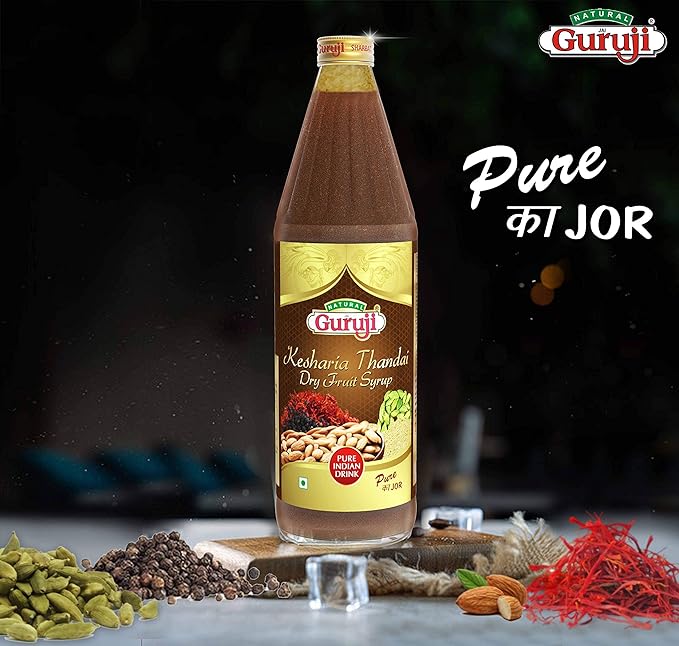 GURUJI KESHARIA THANDAI DRY FRUIT SYRUP 700ML - Image 4