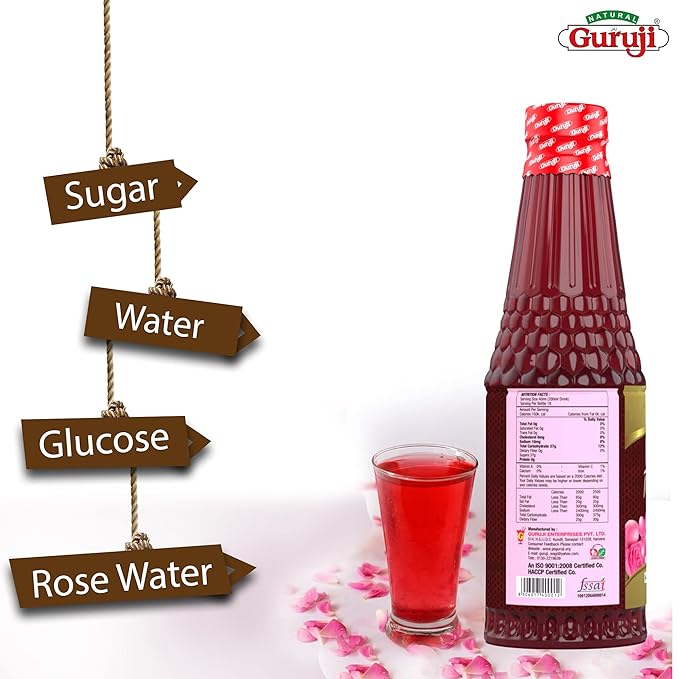 GURUJI ROSE SYRUP 750ML - Image 4