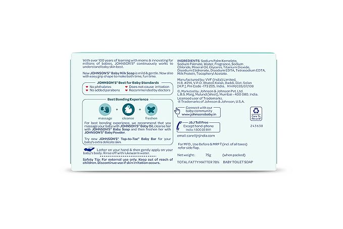 JHONSONS BABY MILK SOAP 75Gm - Image 3
