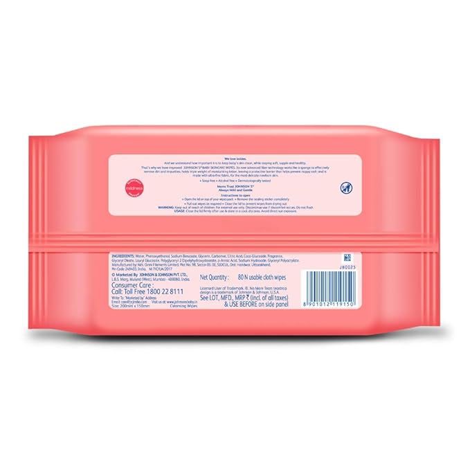Jhonsons Baby skincare Wipes - 80N - Image 2