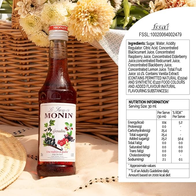 MONIN SYRUP GRENADINE 250ML - Image 2