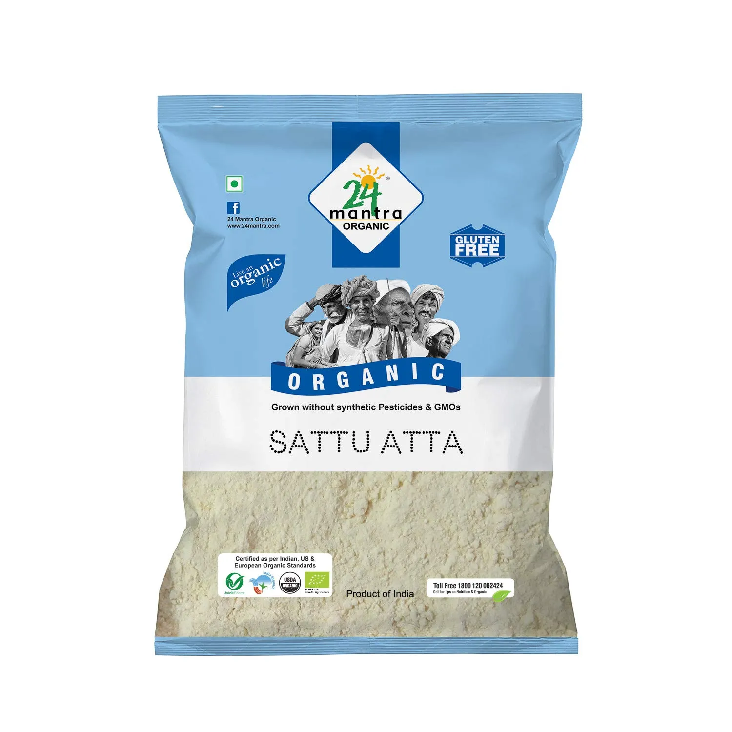 24 Mantra Organic Sattu Atta – Gluten Free 500 GM