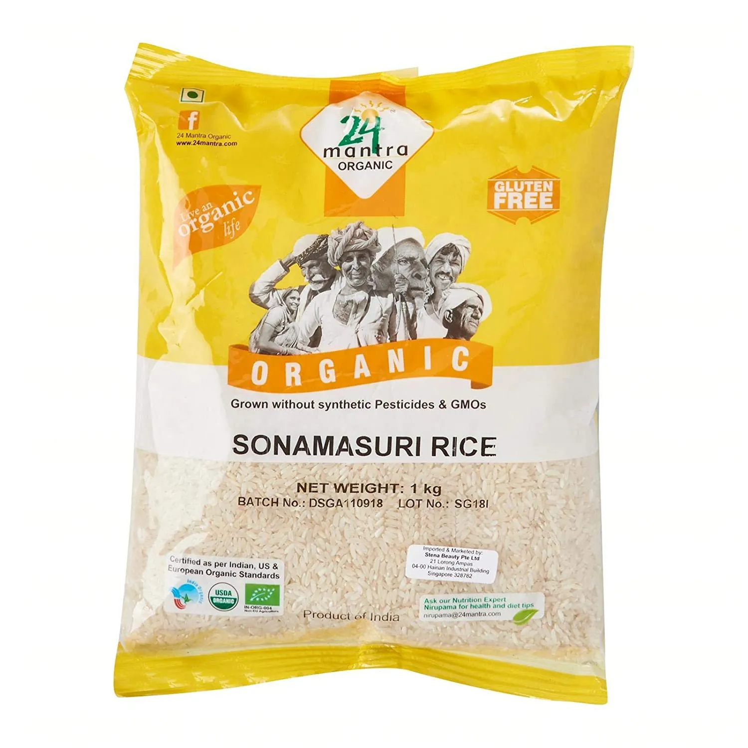 24 Mantra Organic Sonamasuri Rice – Gluten Free 1 KG