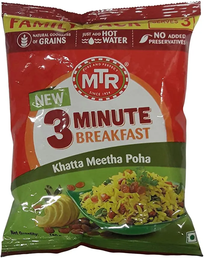 MTR 3 Minute Khatta Meetha Poha 160 GM