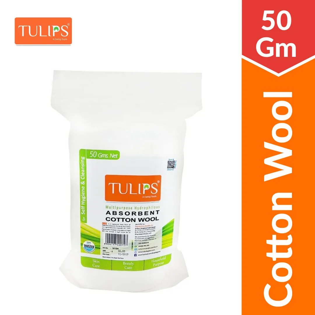 Tulips Absorbent Cotton Roll 50 GM