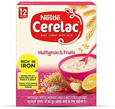 Nestle Cerelac Multigrains & Fruits Cereal (From 12 Months) 300 GM