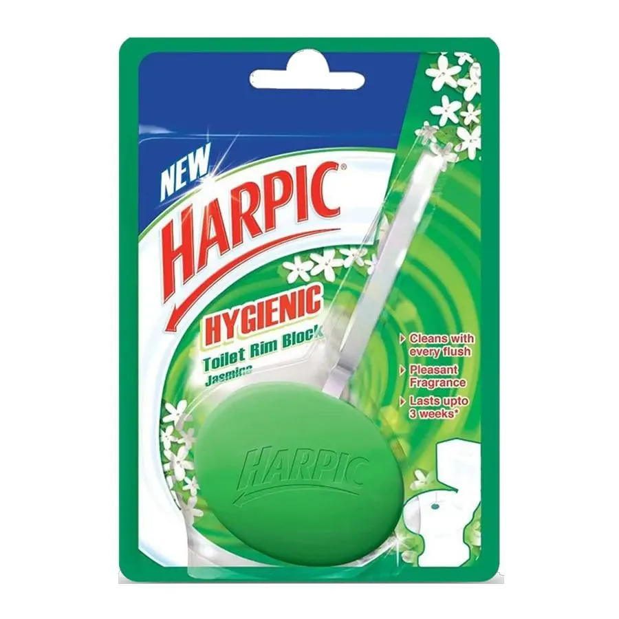 Harpic Hygienic Toilet Cleaner Rim Block, Jasmine, 26 gm