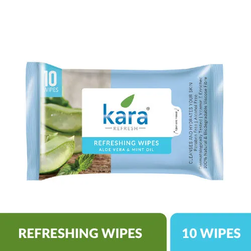 Kara Refreshing Wipes Aloe Vera & Mint Oil 10 N