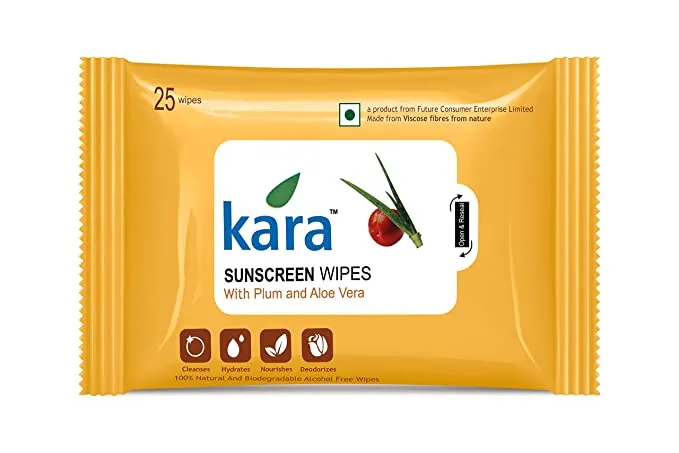 Kara Sunscreen Wipes Plum & Aloe Vera 30 N