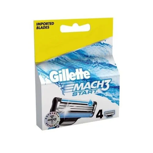 Gillette Mach3 Start Mens Razor Blades, Cartridge, 4 pcs