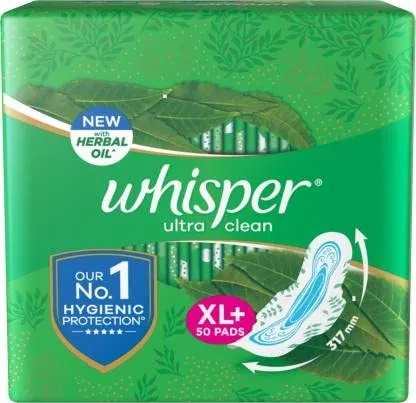Whisper Ultra Clean XL+ Sanitary Pad Pack of 50