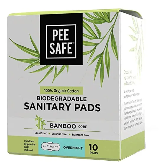 Pee Safe Organic Cotton Biodegradable Sanitary Pads 10