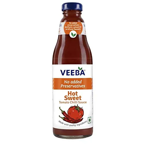 Veeba Hot Sweet Tomato Chilli Sauce Bottle, 500 g