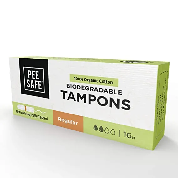 Pee Safe 100% Organic Tampons 16N Regular