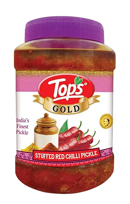 Tops Stuffed Red Chilli Pickle Pet Jar, 1kg