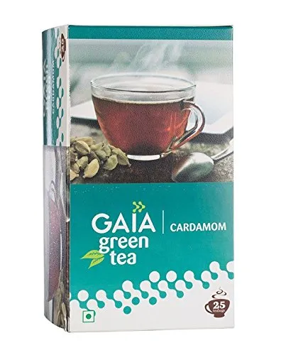Gaia Green Tea Elaichi 25 tea bags (BUY 1 GET 1)