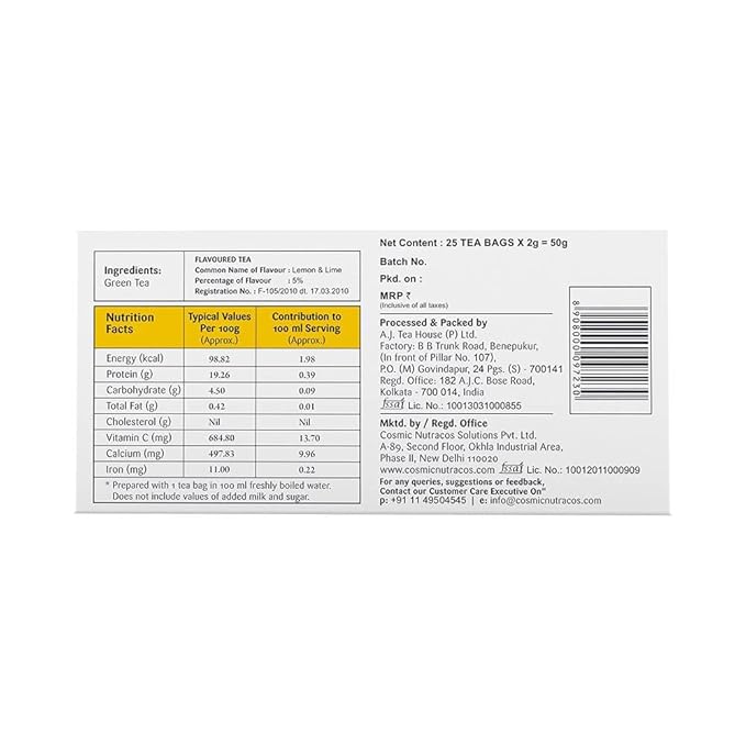 GAIA GREEN TEA LEMON 25 TEA BAGS BUY 1 GET 1 - Image 2