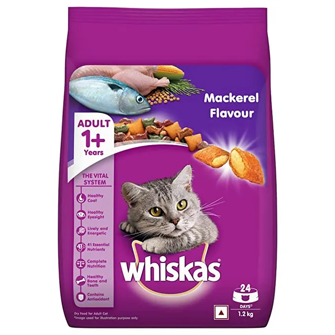Whiskas Adult (+1 year) Dry Cat Food  1.2 KG