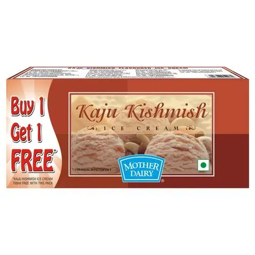 Mother dairy Kaju Kishmish Ice Cream, 700 ml