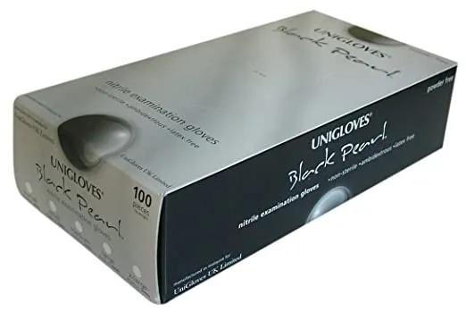 Unigloves Black Pearl Powder Free Disposable Nitrile Gloves