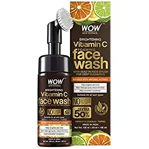 WOW Skin Science Brightening Vitamin C Foaming Face Wash With Brush 150ml