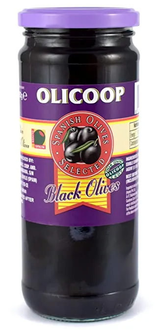 Olicoop Black Whole Olives 450g