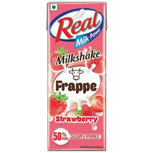 Real Milk Power Milkshake Frappe Strawberry 180ml )BUY 1 GET 1)