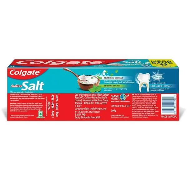 Colgate Active Salt Toothpaste 200 + 100 g