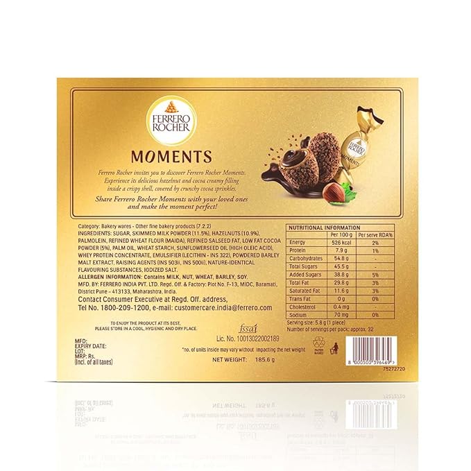 Ferrero Rocher Moments, 32 Pcs,Hazelnut,185.6 Gm - Image 2