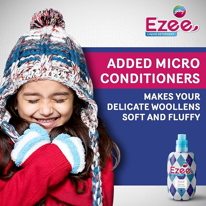 Godrej Ezee Liquid Detergent 2 Kg Pouch For Winter-Wear, Added Conditioner - Image 2