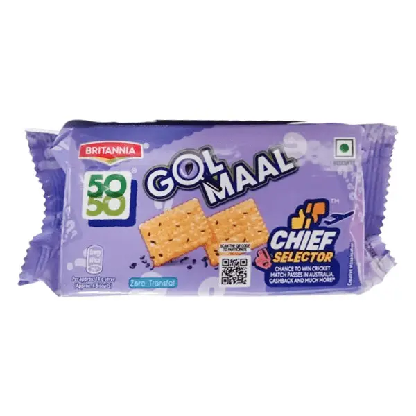 Britannia 50-50 Gol Maal Biscuits, 61.5Gm