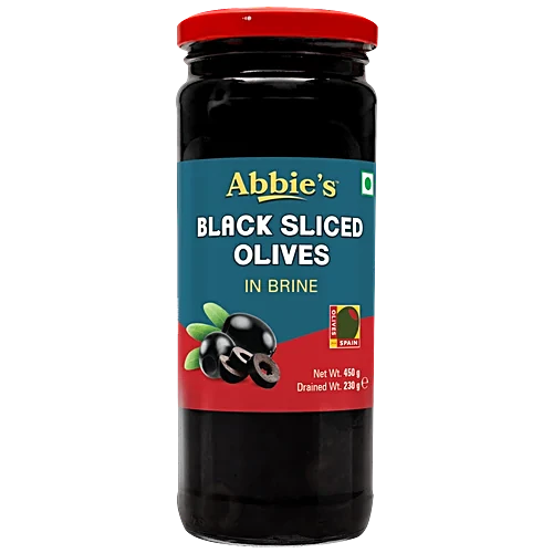 Abbies Olive Black Sliced, 450Gm