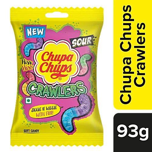 Chupa Chups Sour Crawlers Softcandy-Assorted Flavour,  93Gm