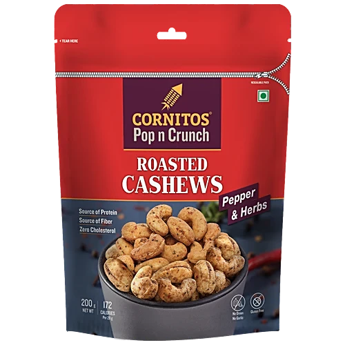 CORNITOS ROASTED CASHEWS PEPPER & HERBS 200GM