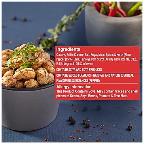 CORNITOS ROASTED CASHEWS PEPPER & HERBS 200GM - Image 3