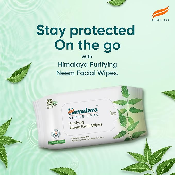 HIMALAYA FACIAL WIPES PURE NEEM 25N - Image 2