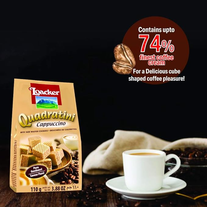 LOACKER QUADRATINI CAPPUCCINO 110GM - Image 3
