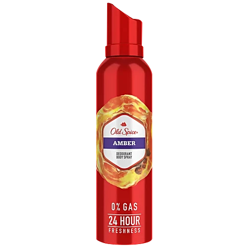 Old Spice Amber No Gas Deodorant Body Spray Perfume For Men, 140 Ml
