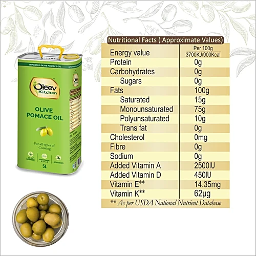 Oleev Pomance Olive Oil, 5Ltr - Image 4