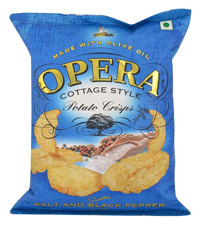 Opera Cottage Style Potato Crisp, Salt And Black Pepper, 60G