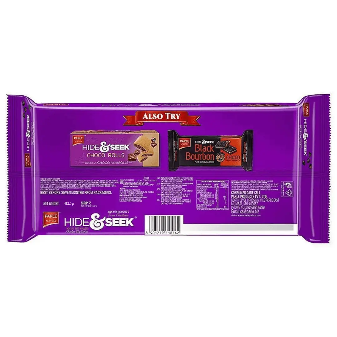 Parle Hide & Seek Chocolate Chip Cookies, 412.5gm - Image 2