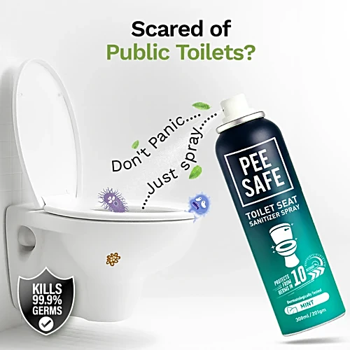 Pee Safe Toilet Seat Sanitizer Spray-Mint,300Ml - Image 4