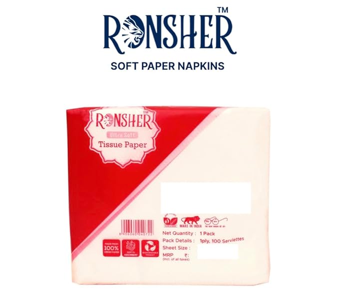 Ronsher Soft Paper Napkins 1Ply, 100N