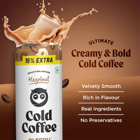 Sleepy Owl Cold Coffee - Hazalnut,230Ml Can - Image 4