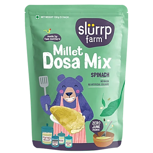 Slurrp Farm Millet Dosa Mix – Spinach, 150Gm