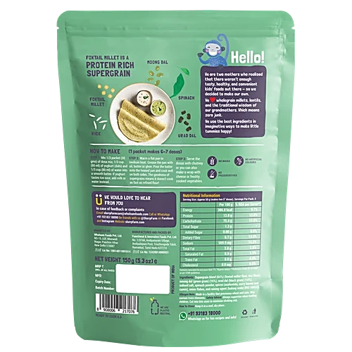 Slurrp Farm Millet Dosa Mix - Spinach, 150Gm - Image 2
