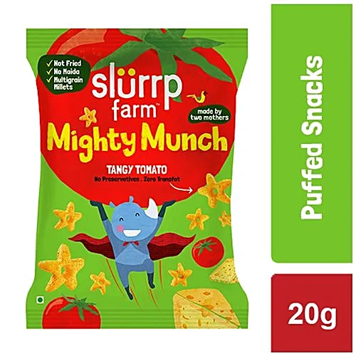 Slurrp Farm Tasty Mighty Munch, Tangy Tomato, 20G