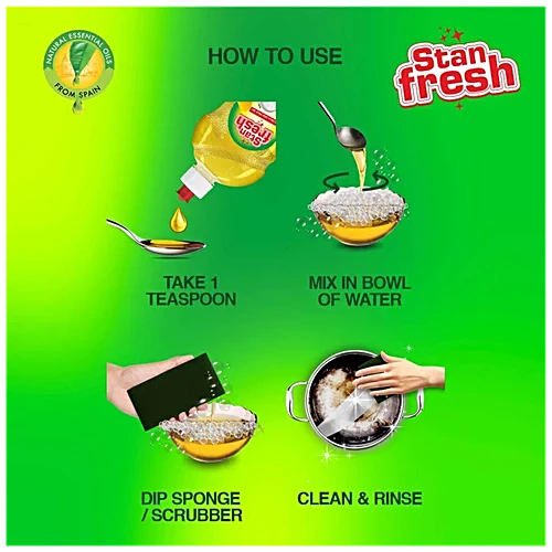 Stanfresh Dish Wash Liquid Gel- Lemon Neem , 500Ml ( Pack Of2) - Image 3