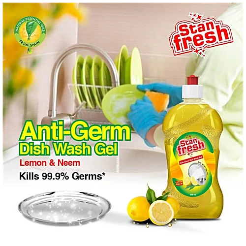 Stanfresh Dish Wash Liquid Gel- Lemon Neem , 500Ml ( Pack Of2) - Image 4