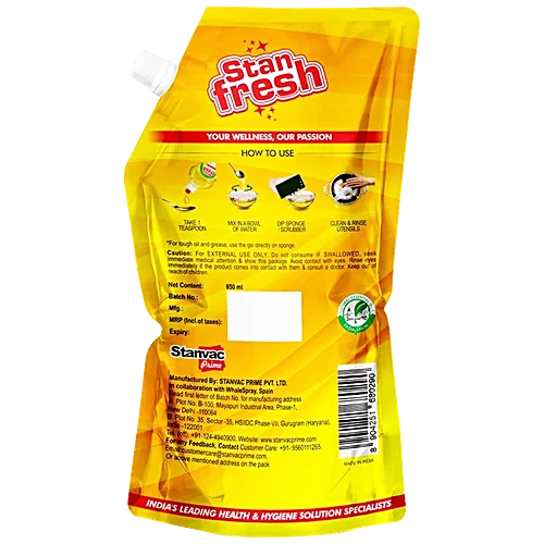 Stanfresh Dish Wash Liquid Gel- Lemon Neem, 850Ml (Pack Of 2) - Image 2